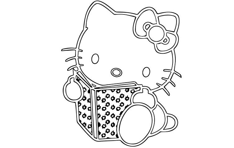 santa hello kitty coloring pages - photo #26