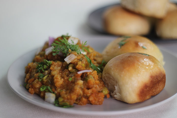 Baked pav bhaji, Bread recipes for kids