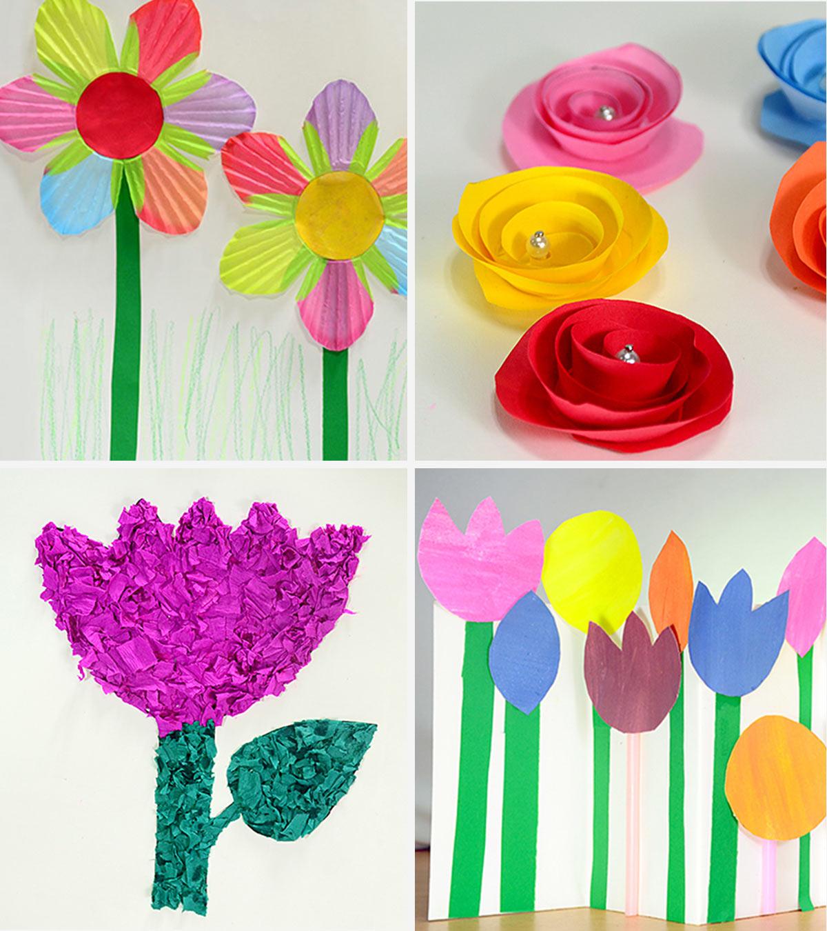 Paper Flower Art with Kids - Emma Owl