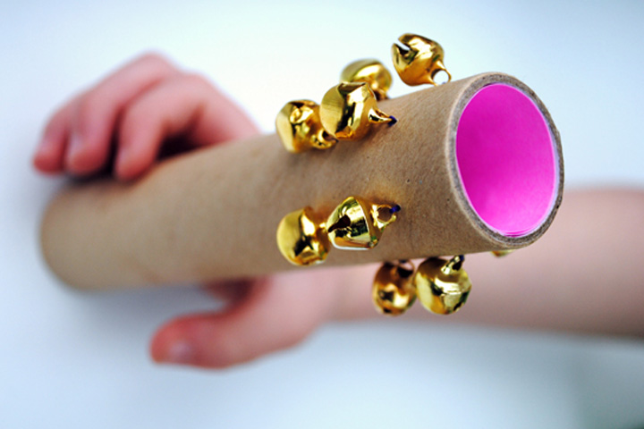 Cardboard tube bells, Musical instrument crafts for kids