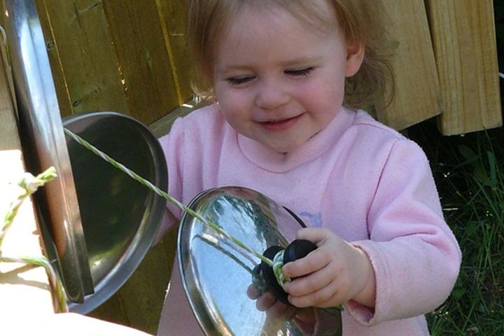 Cymbals crafted with pot lids, Musical instrument crafts for kids
