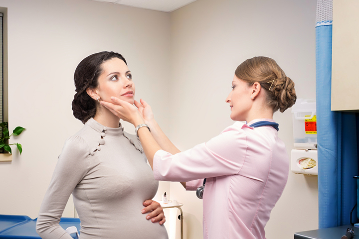 Hypothyroidism during pregnancy may cause dry skin