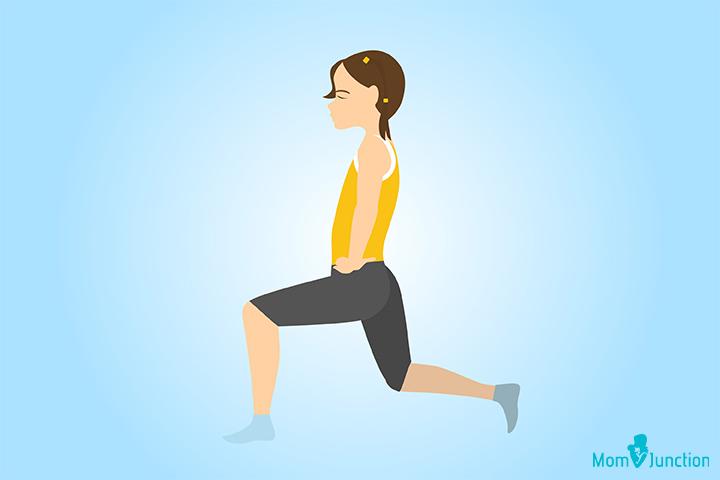 Forward lunges for kids at home