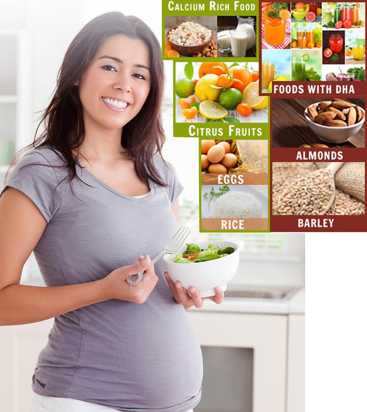 A 7-month pregnant lady taking some snacks