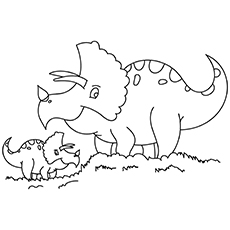 Baby And Mamma Dinosaur coloring pages