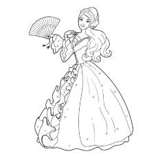 Beautiful Barbie Coloring Page