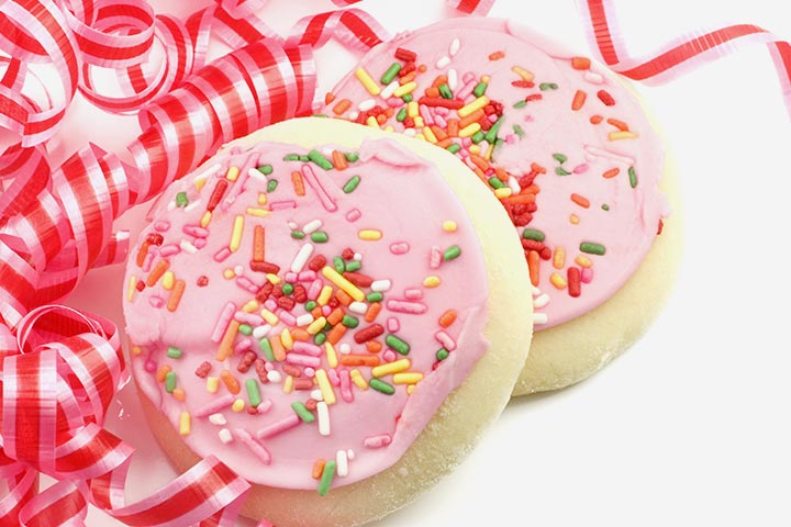 Cookies with pink icing kids party food ideas