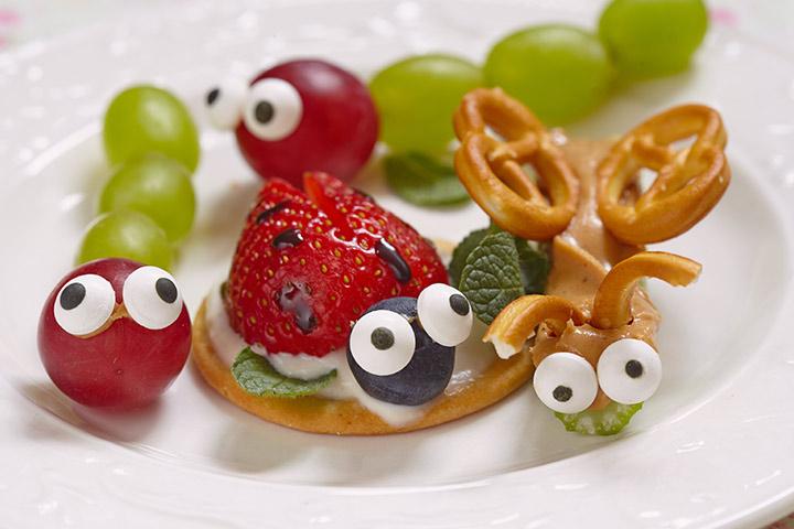 Grape caterpillars kids party food ideas