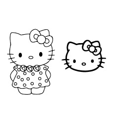 Hello Kitty Face Mask Coloring Sheet to Print