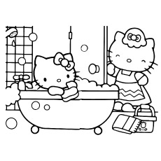 Hello Kitty Bathing Color Sheet