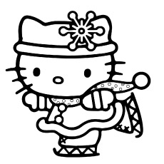 Hello Kitty Celebrating Christmas Coloring Pages Free Print