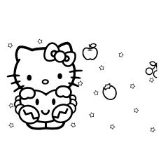 Hello Kitty in Dreams to Color Sheet