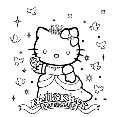 Hello Kitty Princess Pictures Coloring Sheet