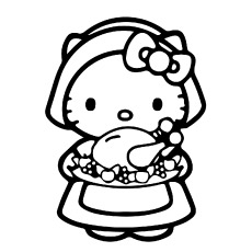 Pictures of Hello Kitty with Food to Color