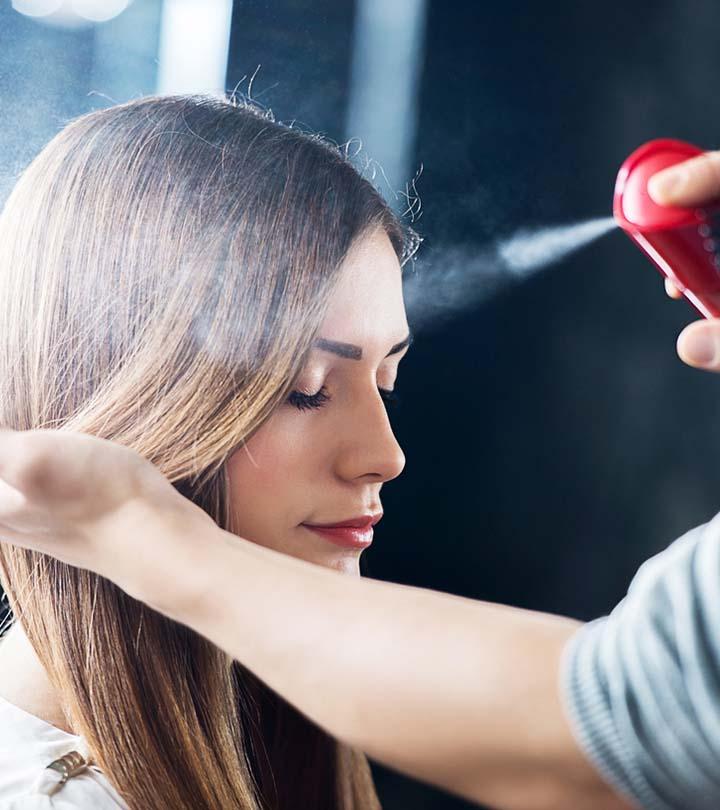 A woman is getting hair rebonding during her pregnancy