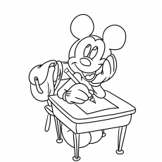 Mickey Mouse Dreaming Coloring Page