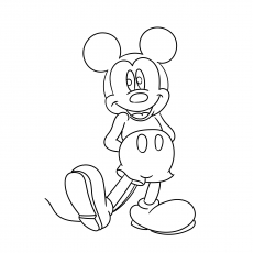 Happy Mickey Mouse Coloring Page