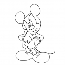 Mickey Thinking Coloring Page