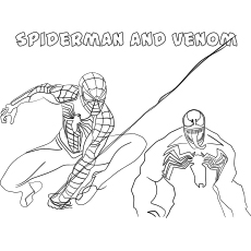 Spiderman and Venom coloring page
