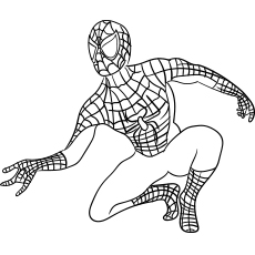 Spiderman on the Roof coloring page