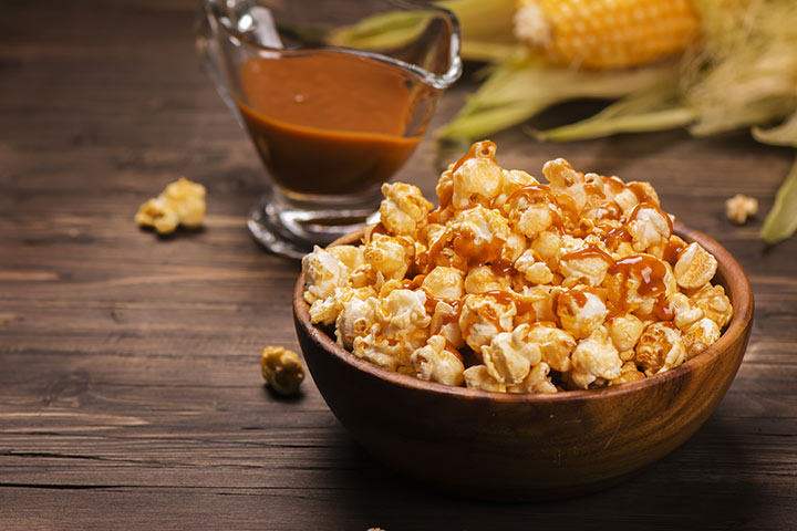 Sticky caramel popcorn kids party food ideas