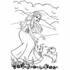 Coloring Page of Barbie Groom And Glam Pups