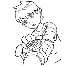 Ben 10 is Ready To Take on Enemies coloring page