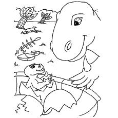 Dinosaur Playing With baby coloring page Dinosaur Playing With baby coloring page