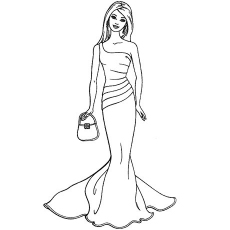 Fashionable Barbie Coloring Page