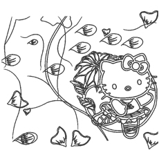 Hello Kitty Dancing Coloring Pages