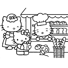 Little Kitty as Chef Coloring Pages