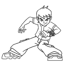 Serious Side of Ben 10 coloring page