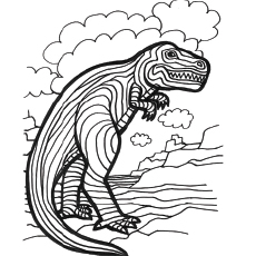 Striped dinosaur coloring pages