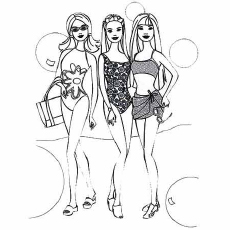 Stylish Beach Barbie Coloring Page