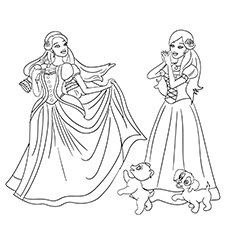 Barbie Party with Friends Coloring Page