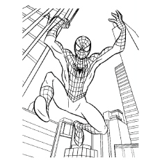 Spiderman Jumping coloring page