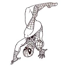 Spiderman Upside Down coloring page