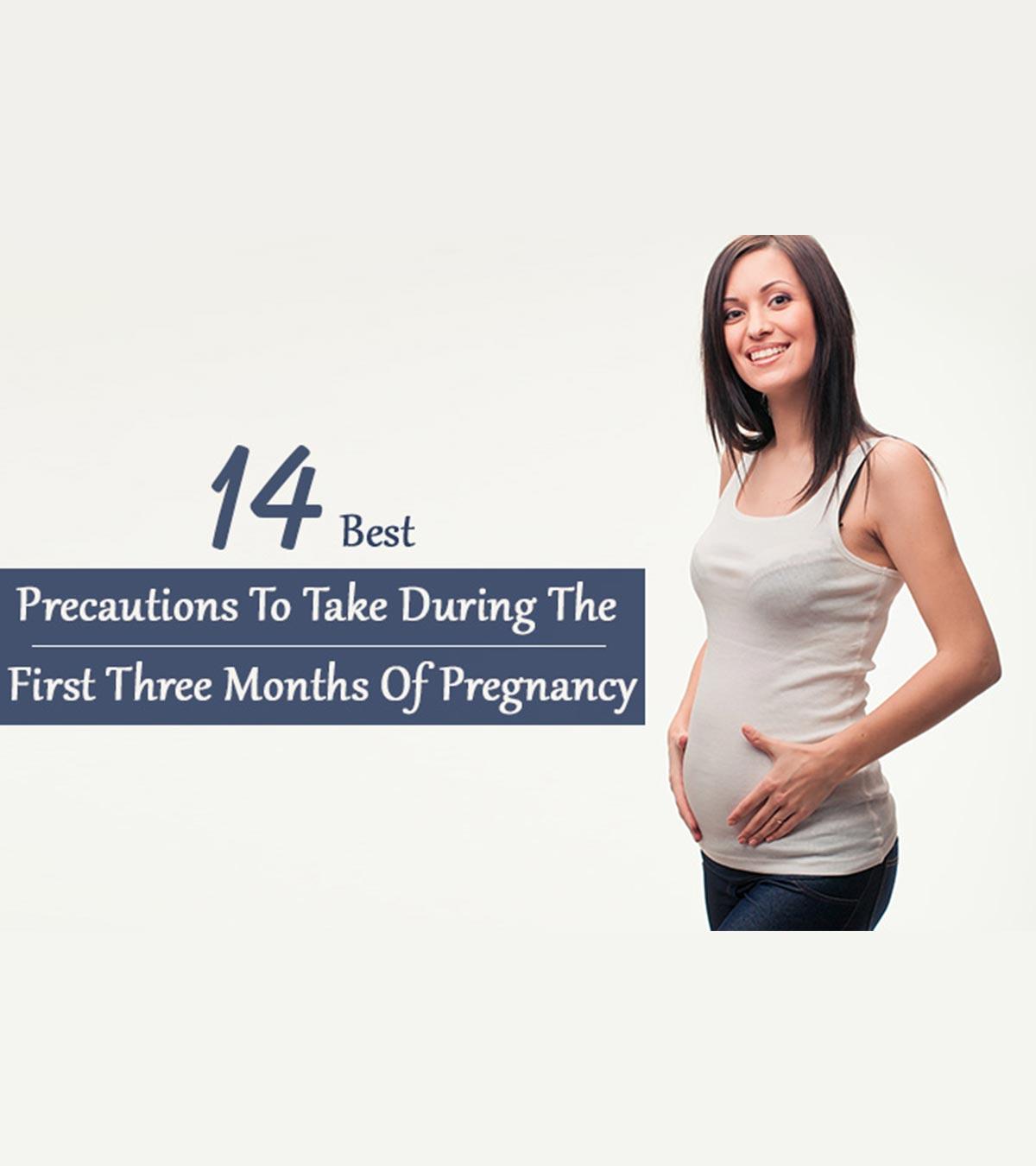Pregnant Woman With Caution Signs, Representing Pregnancy Precautions