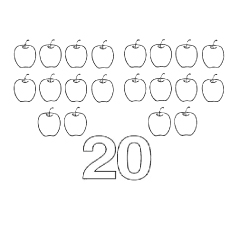 20 Smiling Apples coloring page
