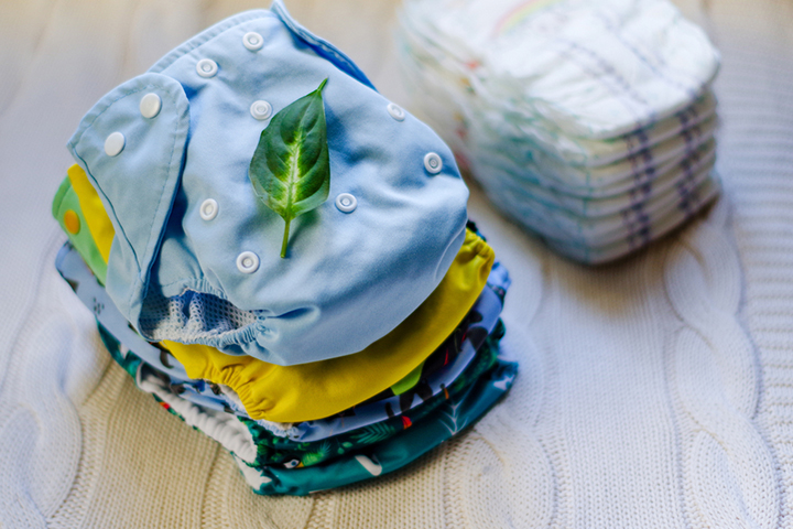 Cloth nappies can be washed and reused