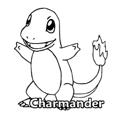 Charmander of Pokemon coloring page