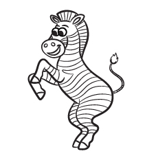 Cute Outlined of Zebra To Color