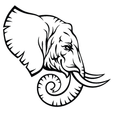 Elephant Head Coloring Pages
