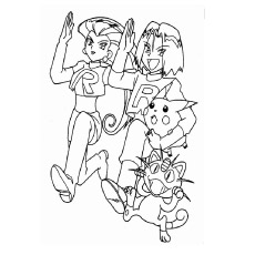 James and Jessie of Pokemon coloring page