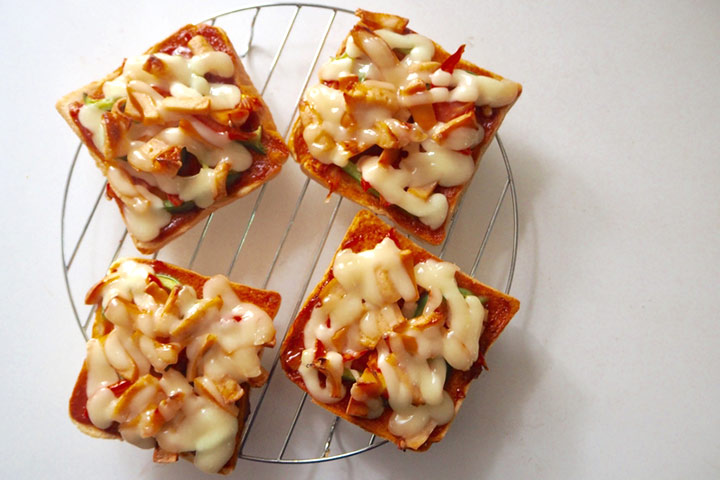 Mini pan pizza, snack for toddlers