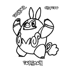 Pignite Pokemon coloring page