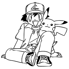 Pokemon and Pikachu coloring page