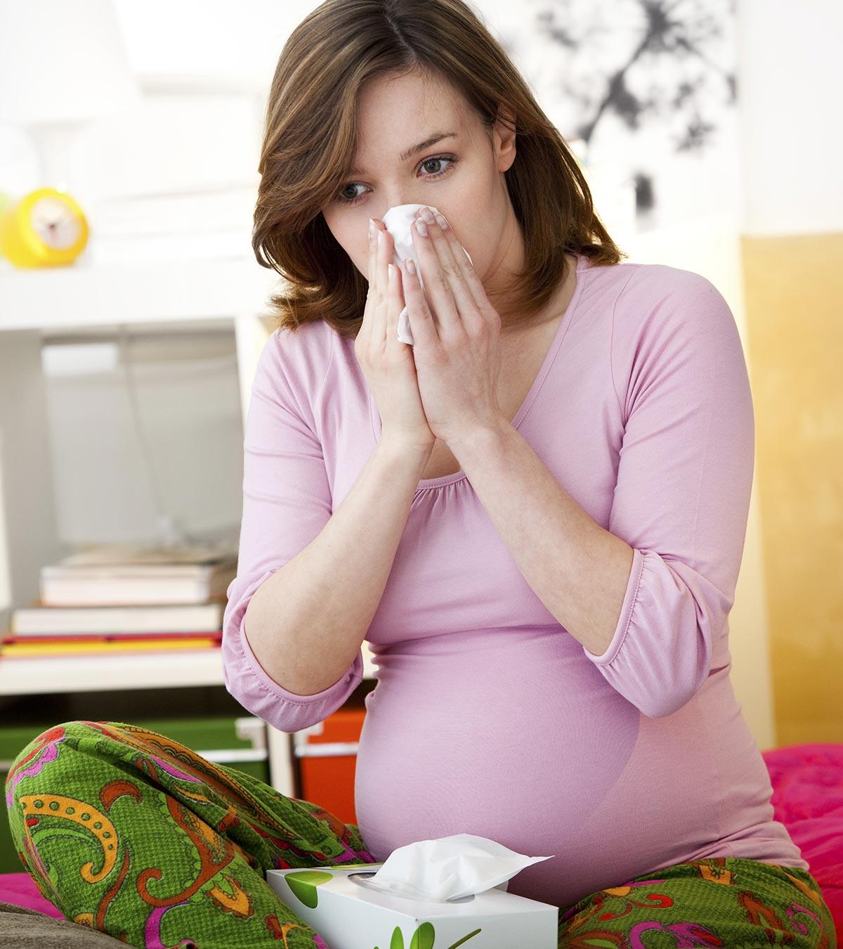 A Pregnant Woman Suffering From Rhinitis