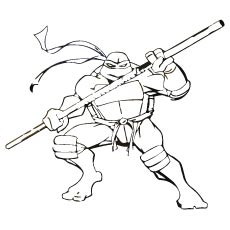 TMNT Donatello with Weapon Bo Coloring Page