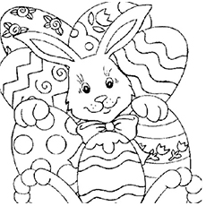 Bunny and Easter Eggs coloring page